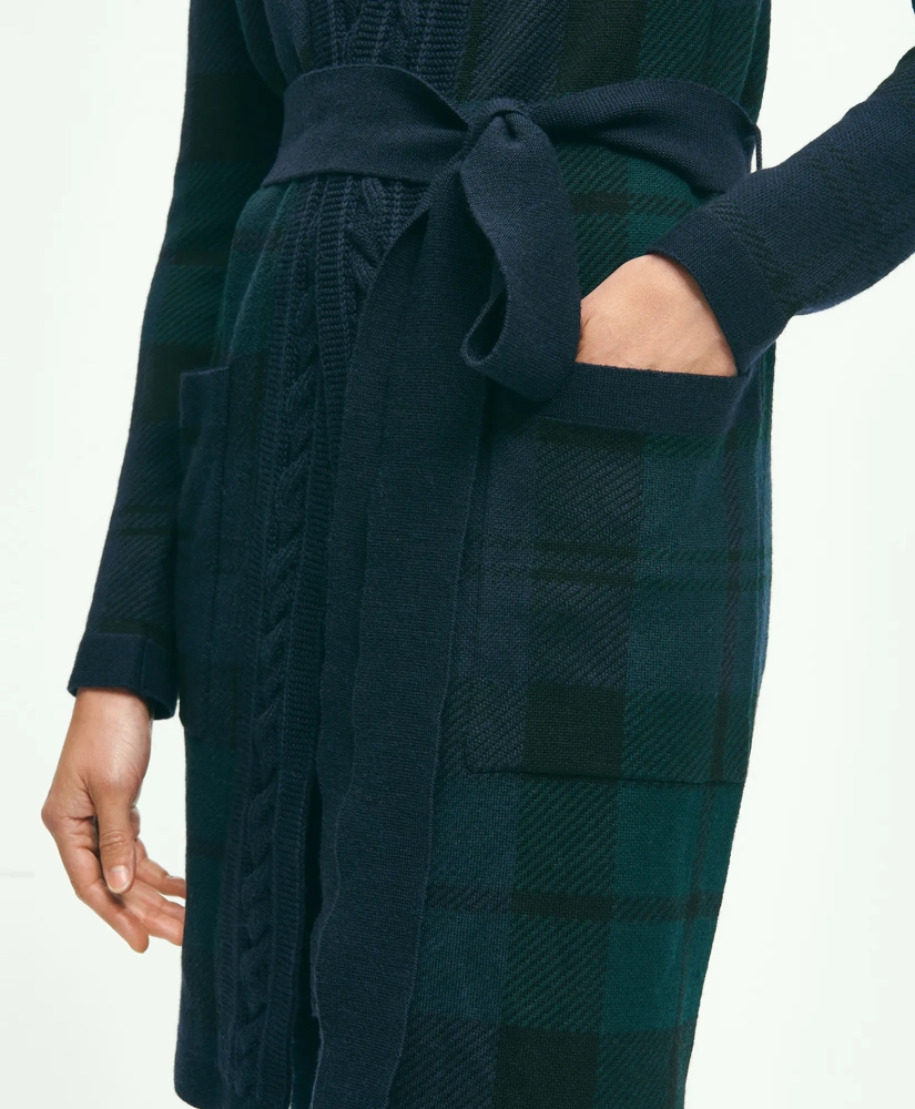 Merino Wool Black Watch Cardigan, image 6