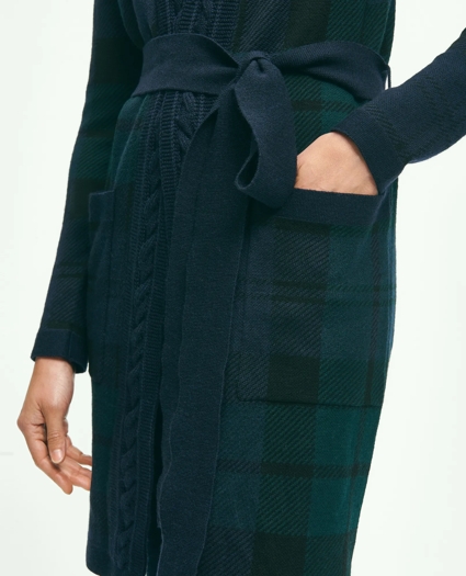 Merino Wool Black Watch Cardigan, image 6