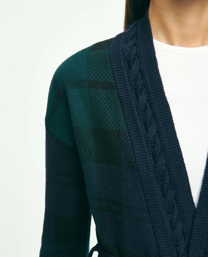 Merino Wool Black Watch Cardigan, image 7