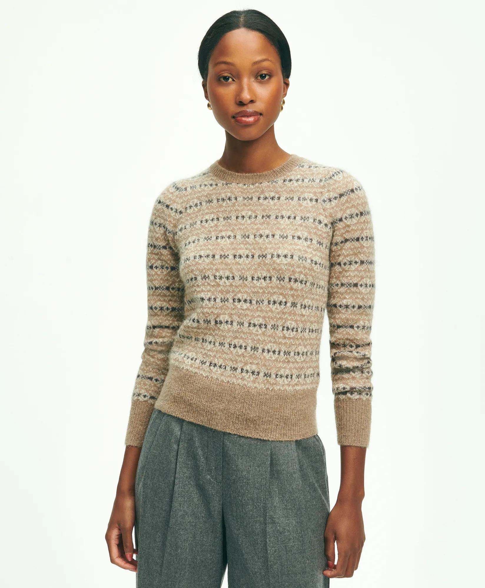 Mohair Alpaca Blend Fair Isle Sweater, image 1