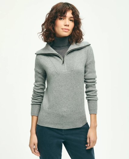 Wool Cashmere Half-Zip Sweater, image 1
