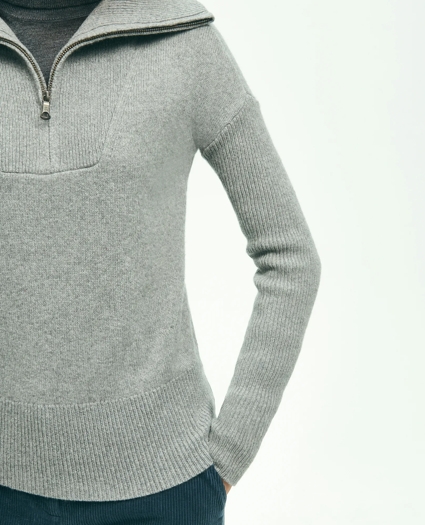 Wool Cashmere Half-Zip Sweater, image 5
