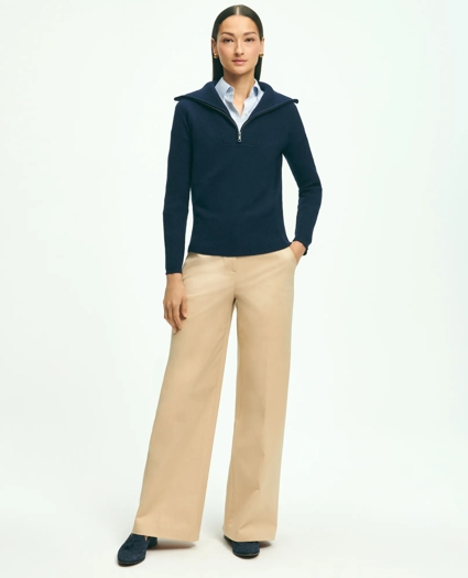 Wool Cashmere Half-Zip Sweater, image 2