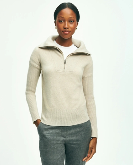 Wool Cashmere Half-Zip Sweater, image 1
