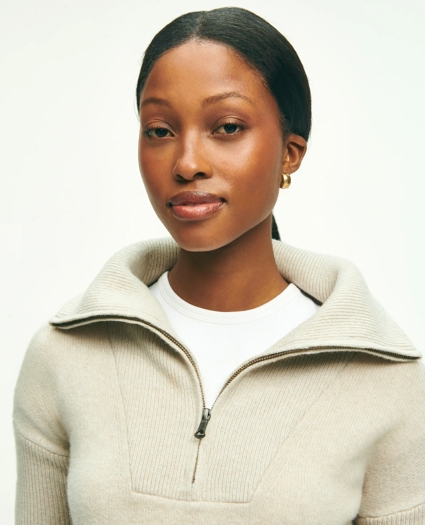 Wool Cashmere Half-Zip Sweater, image 3