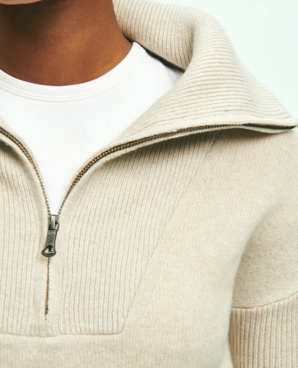 Wool Cashmere Half-Zip Sweater, image 4