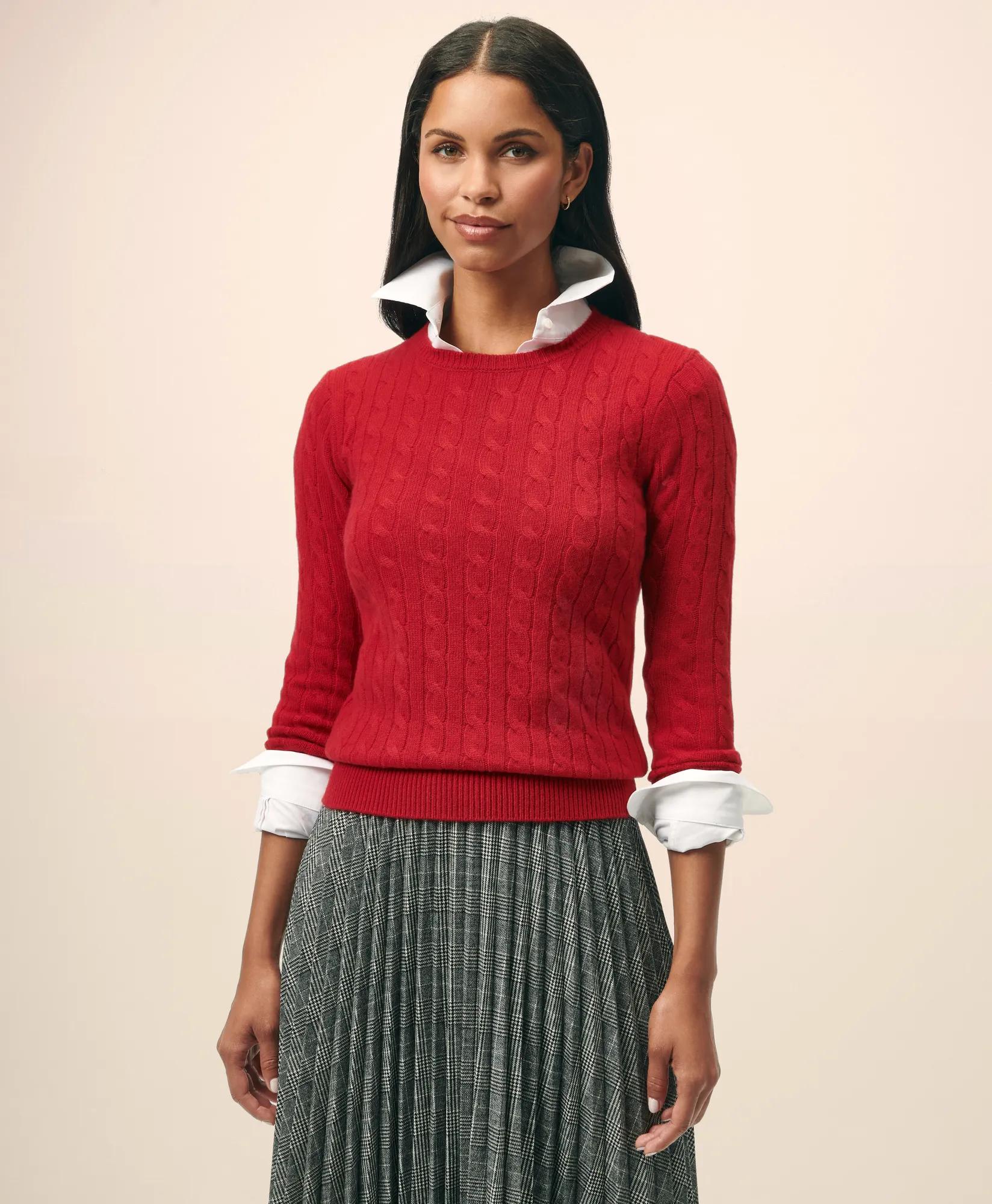 Cashmere Cable Crewneck Sweater, image 1