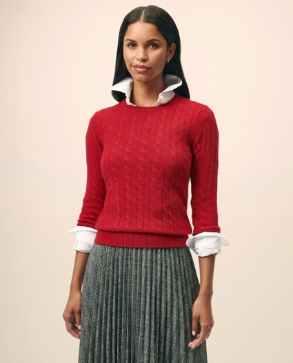 Cashmere Cable Crewneck Sweater, image 1