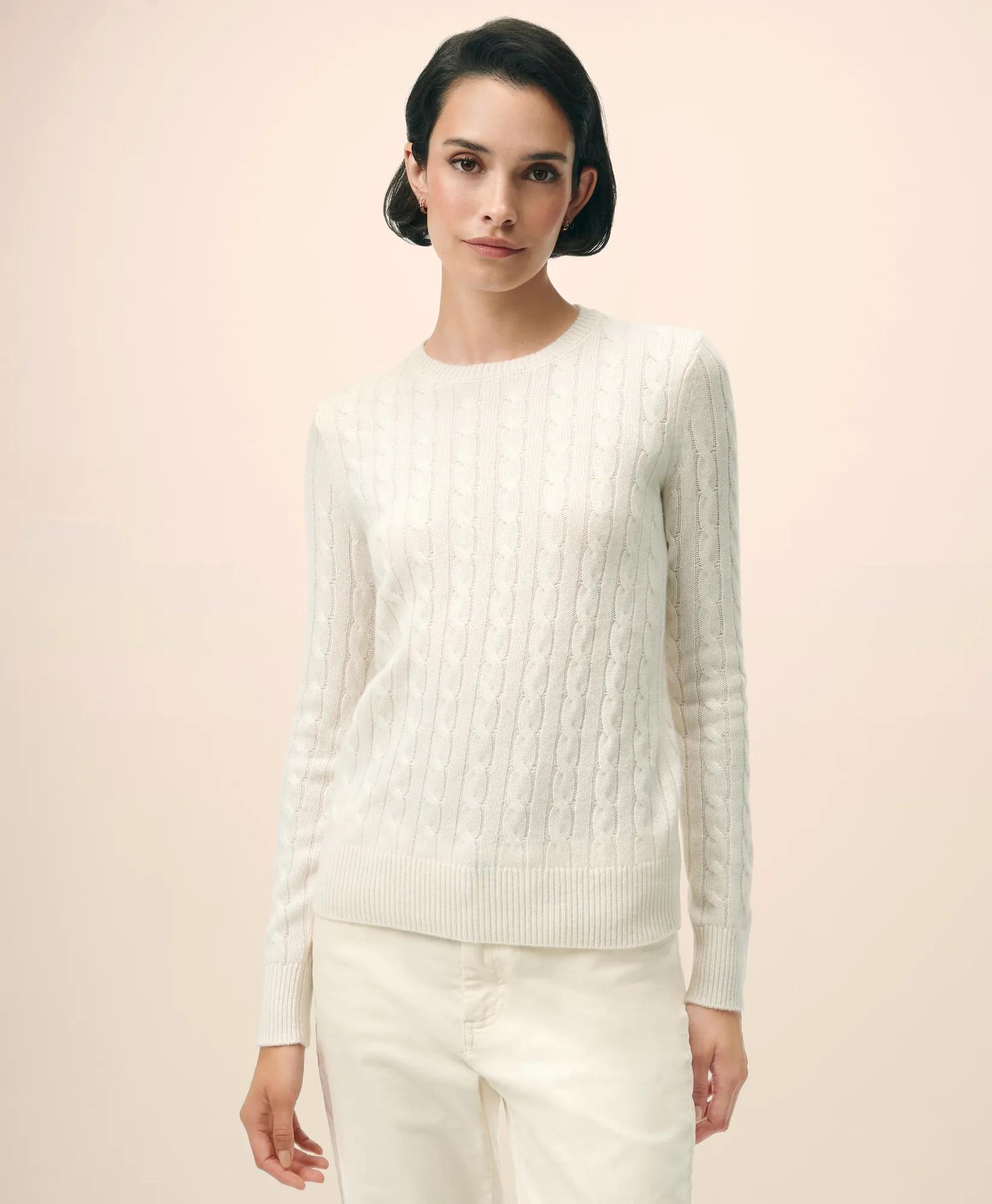 Cashmere Cable Crewneck Sweater, image 1