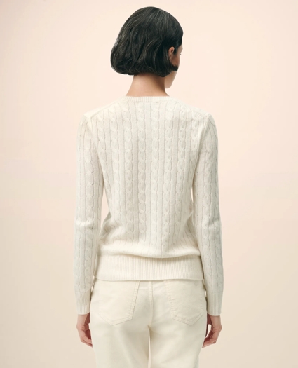 Cashmere Cable Crewneck Sweater, image 2