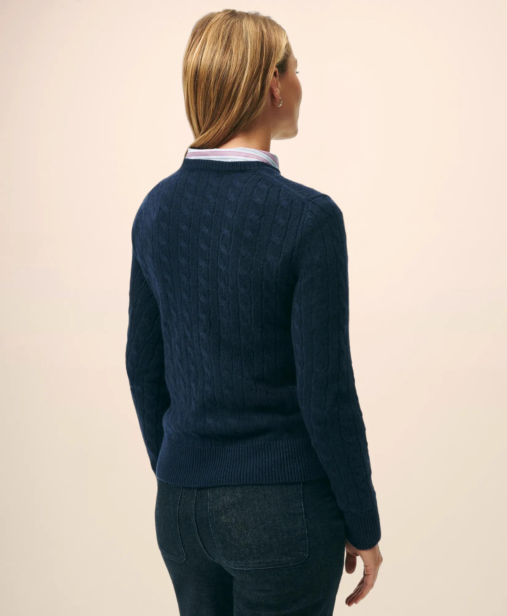 Cashmere Cable Crewneck Sweater, image 2