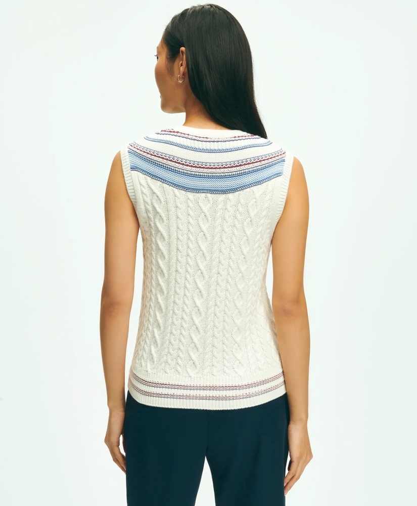 V-Neck Sleeveless Tennis Sweater In Supima® Cotton, image 2