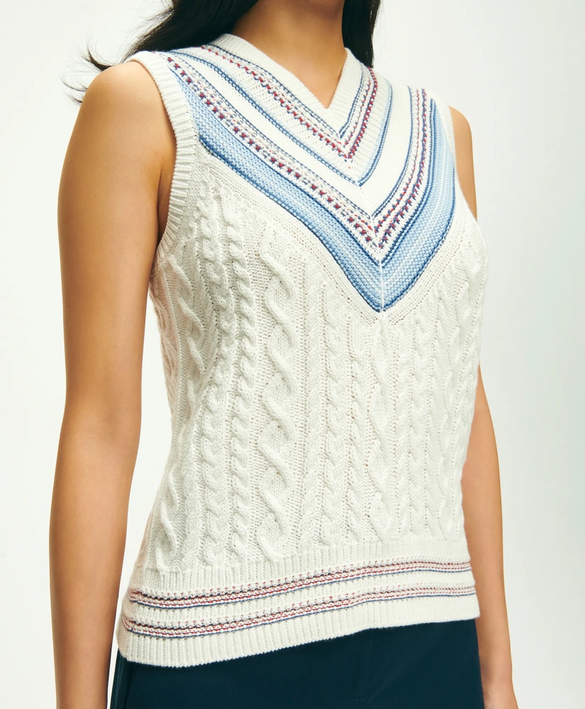 V-Neck Sleeveless Tennis Sweater In Supima® Cotton, image 4