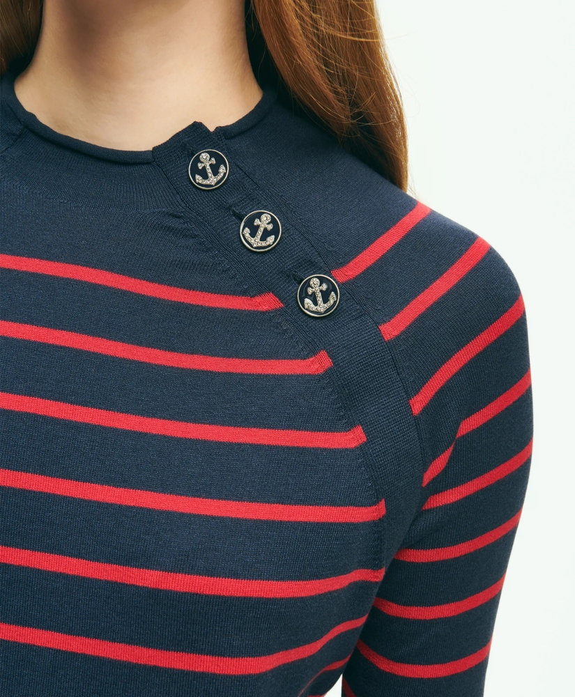 Mariner Striped Silk-Cotton Sweater, image 3