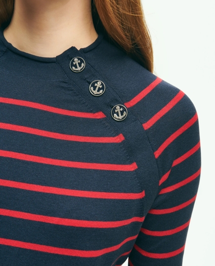 Mariner Striped Silk-Cotton Sweater, image 3