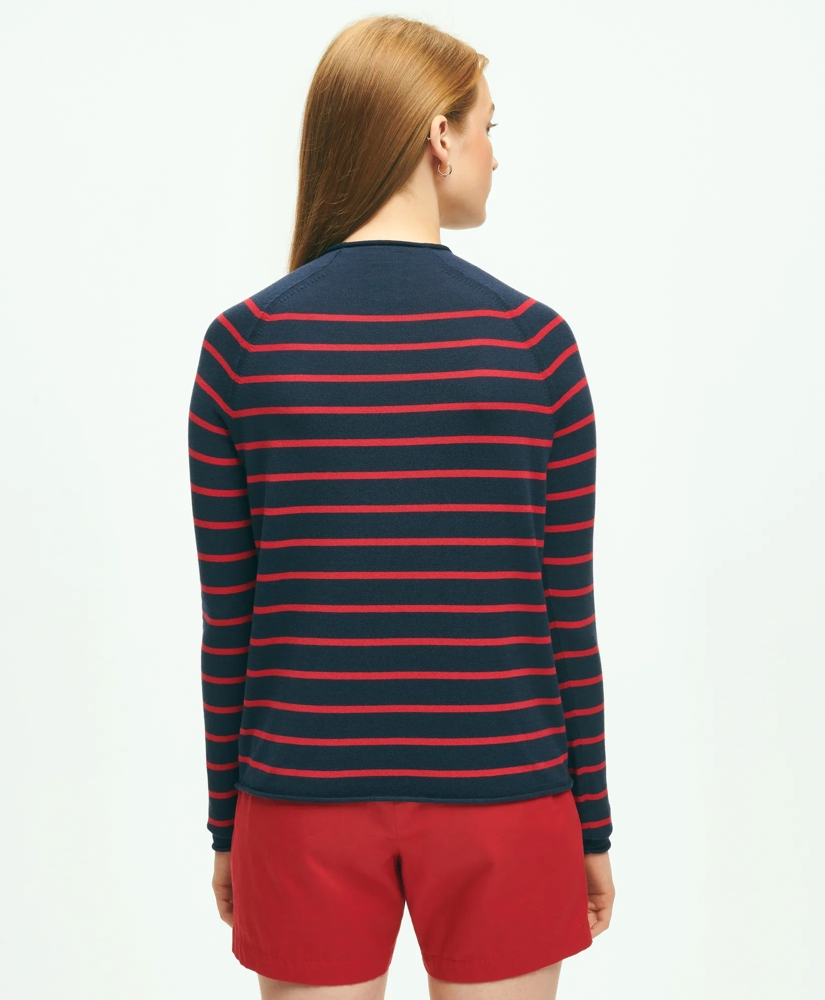 Mariner Striped Silk-Cotton Sweater, image 4