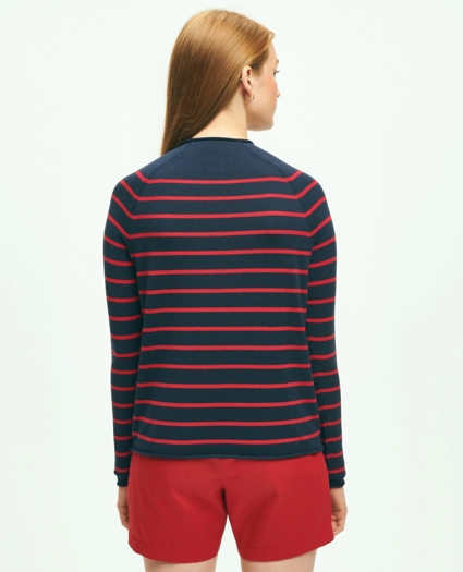Mariner Striped Silk-Cotton Sweater, image 4