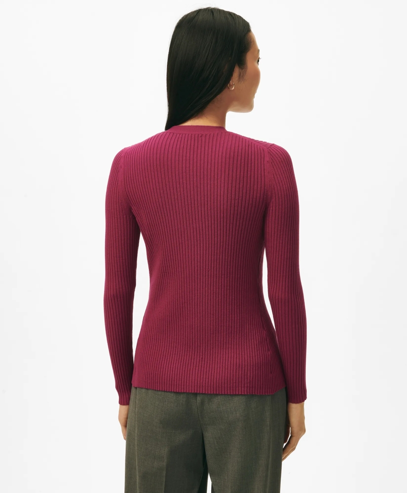 Twinset Silk Blend Ribbed V-Neck Cardigan, image 3