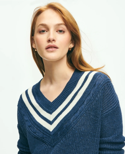 Relaxed Linen Tennis Sweater, image 5