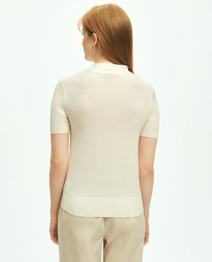 Silk Blend Shawl Collar Sweater, image 3