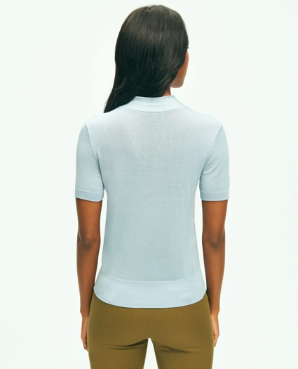 Silk Blend Shawl Collar Sweater, image 3