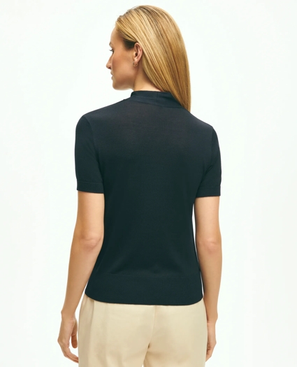 Silk Blend Shawl Collar Sweater, image 3
