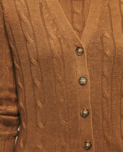 Cable Knit Cardigan In Linen, image 2