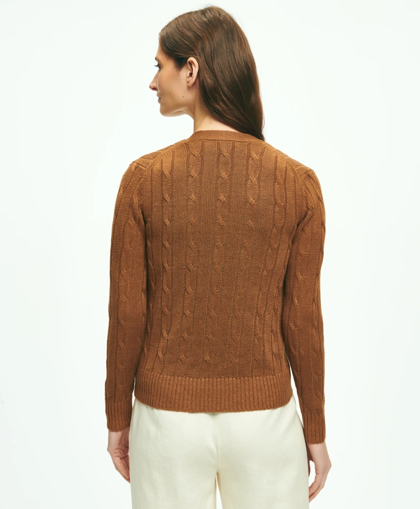 Cable Knit Cardigan In Linen, image 3