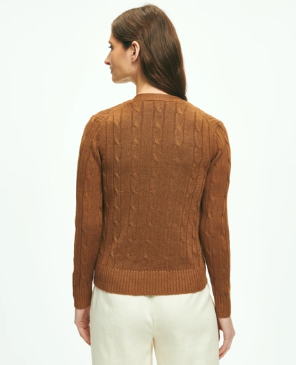 Cable Knit Cardigan In Linen, image 3