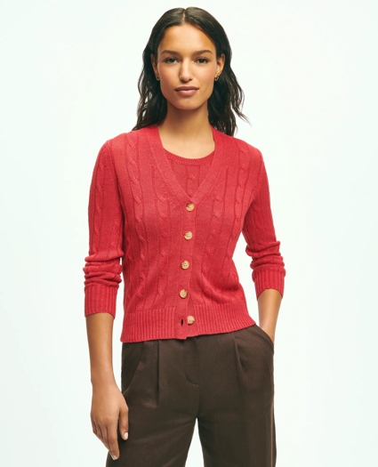 Cable Knit Cardigan In Linen, image 1