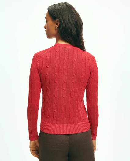 Cable Knit Cardigan In Linen, image 3