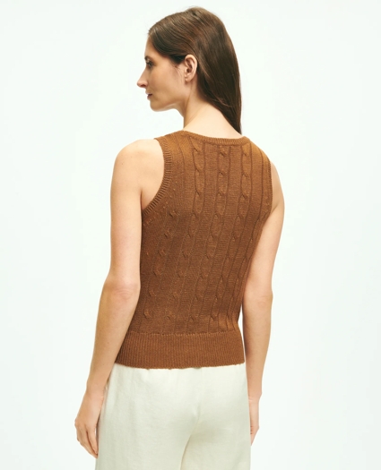 Cable Knit Shell In Linen, image 3
