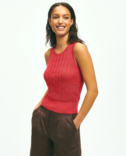 Cable Knit Shell In Linen, image 1