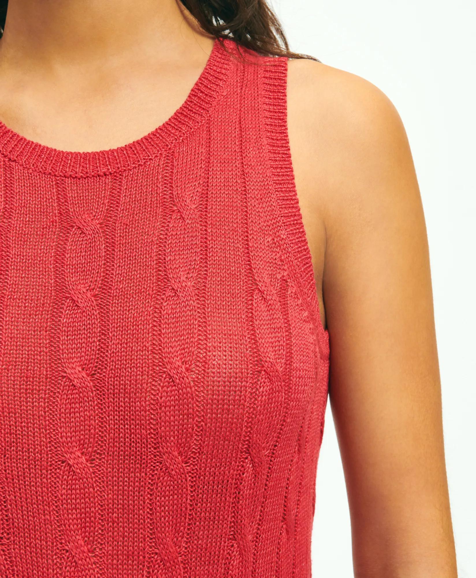 Cable Knit Shell In Linen, image 2