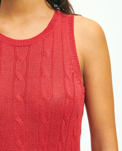 Cable Knit Shell In Linen, image 2