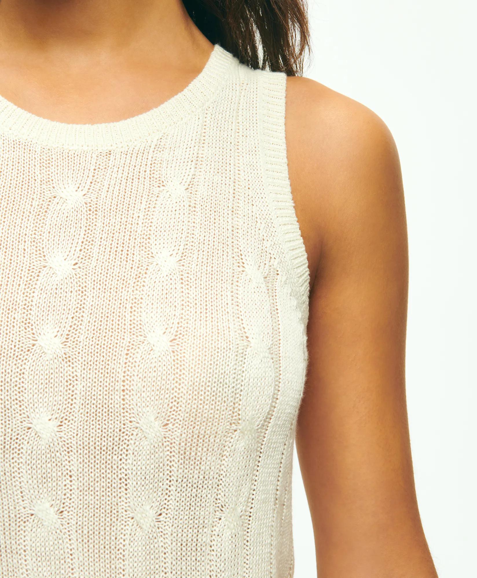 Cable Knit Shell In Linen, image 2