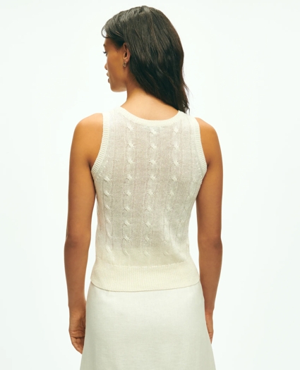 Cable Knit Shell In Linen, image 3