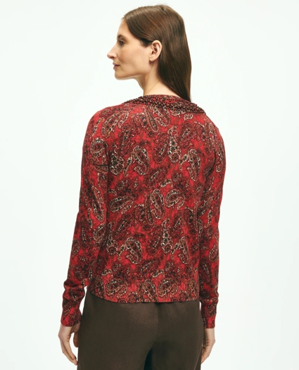 Paisley Beaded Cardigan In Supima® Cotton, image 5