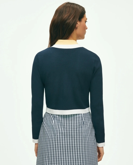 Lady Cardigan With Contrast Tipping, image 4