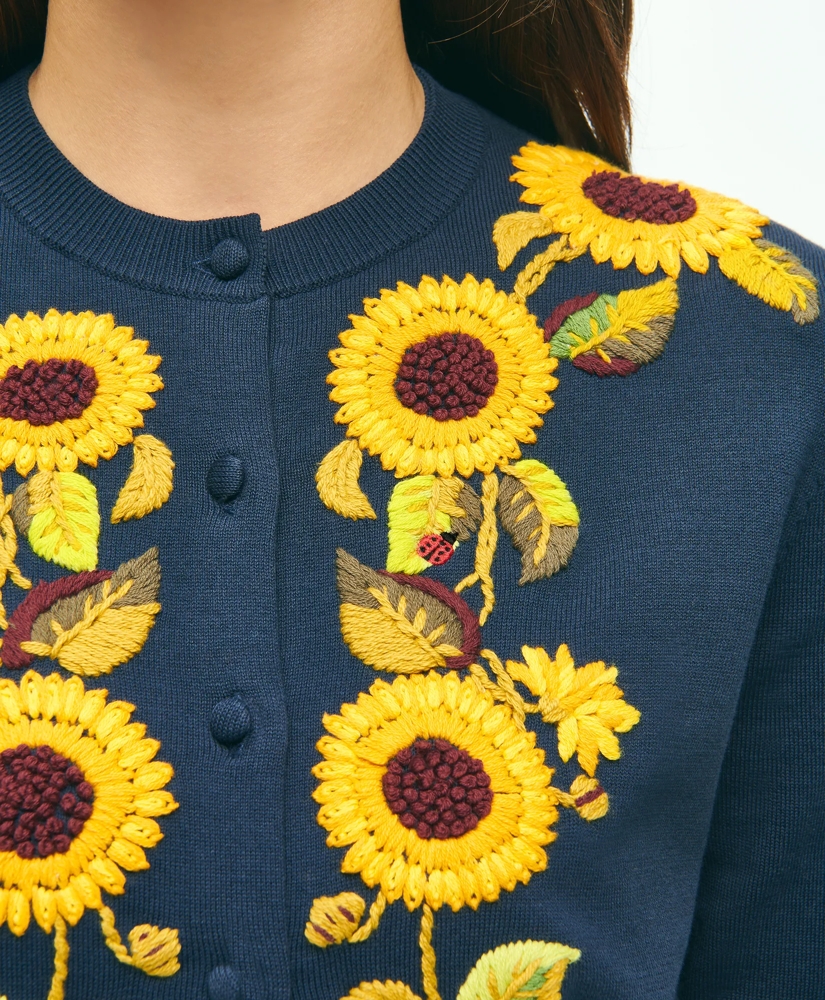 Sunflower Embroidered Cardigan In Supima® Cotton, image 3