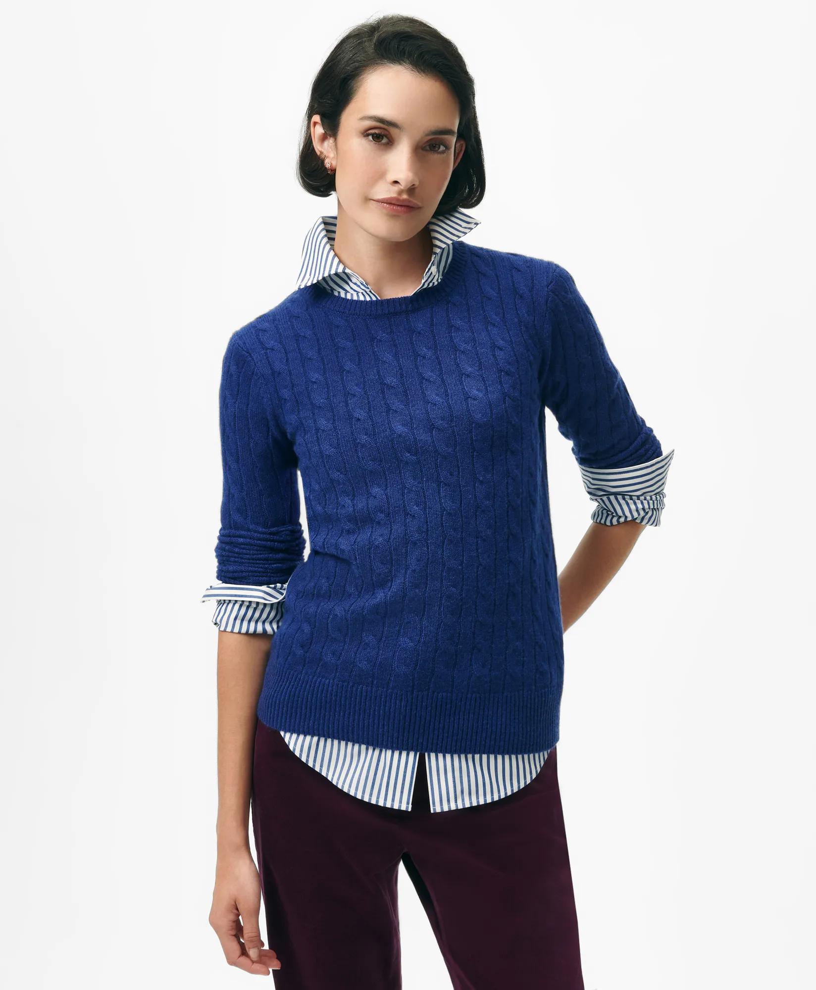 Cashmere Cable Crewneck Sweater, image 1