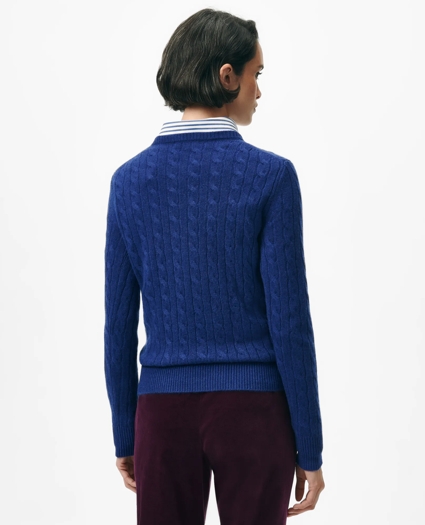 Cashmere Cable Crewneck Sweater, image 2
