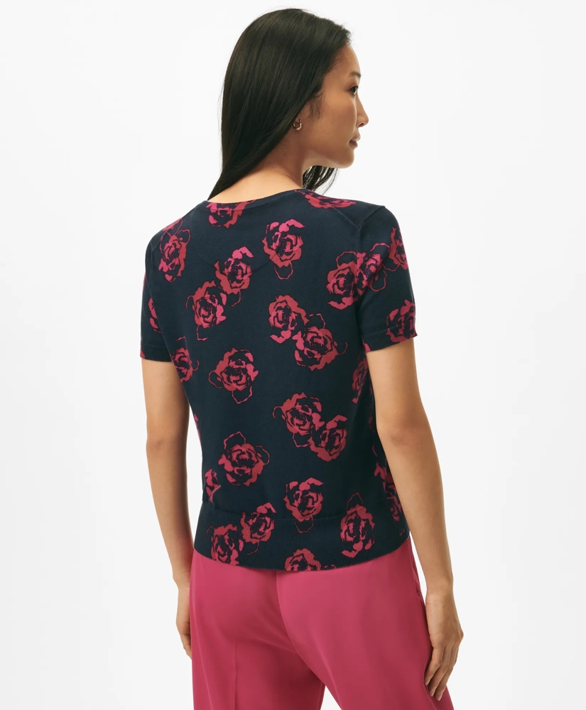 Twinset Rose Short Sleeve Sweater in Cotton Jersey, image 3