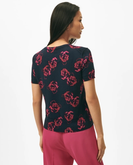 Twinset Rose Short Sleeve Sweater in Cotton Jersey, image 3
