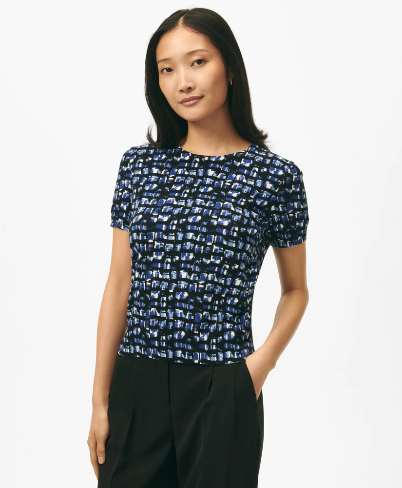 Twinset Abstract Short Sleeve Sweater in Cotton Jersey, image 3