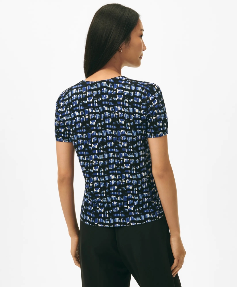 Twinset Abstract Short Sleeve Sweater in Cotton Jersey, image 4