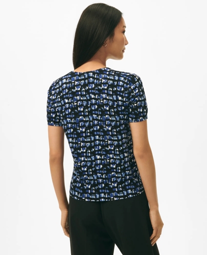Twinset Abstract Short Sleeve Sweater in Cotton Jersey, image 4