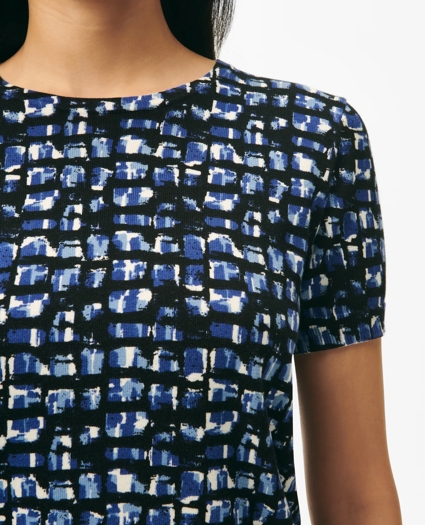 Twinset Abstract Short Sleeve Sweater in Cotton Jersey, image 5