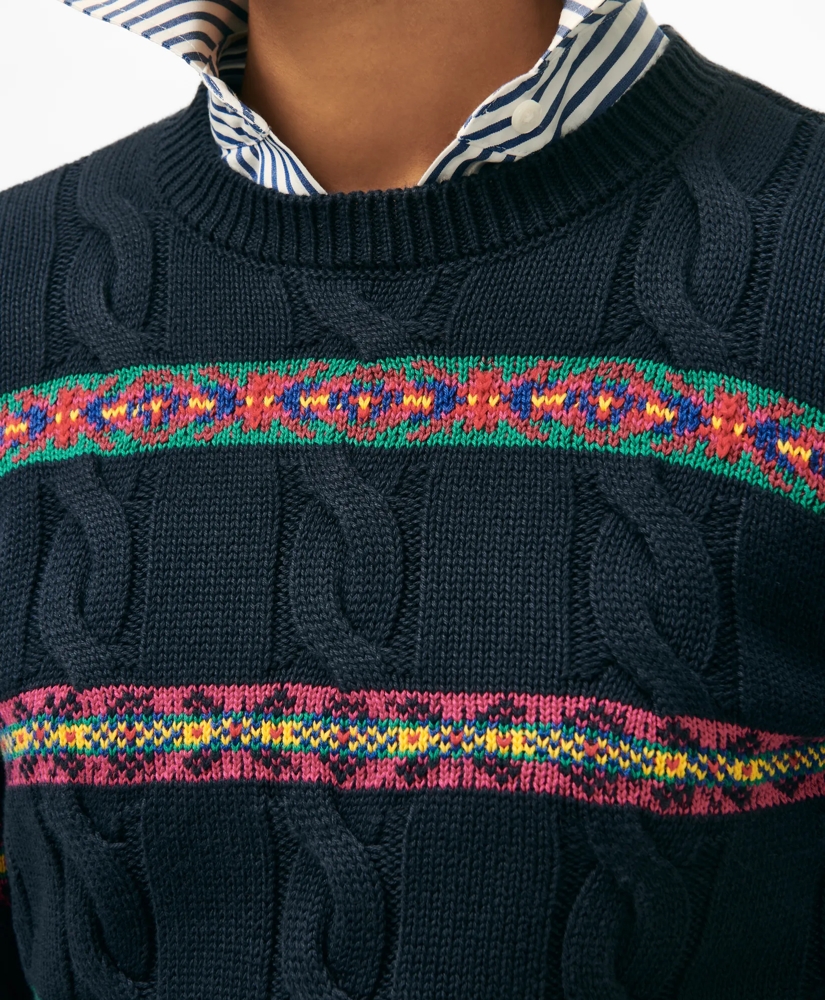 Fair Isle Sweater in Cable Jersey Cotton, image 3