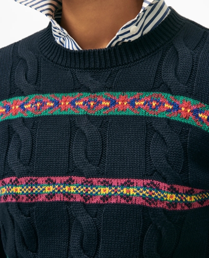 Fair Isle Sweater in Cable Jersey Cotton, image 3